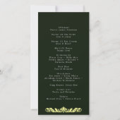 グリーンエレガントと金ゴールド結婚式 プログラム (裏面)