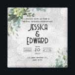 グリーンエレガントなウェディングウォーターカラーミニマルフローラ マグネット<br><div class="desc">エレガントエレガントなウェディングのための緑の水の色のフローラミニマルデザイン!</div>