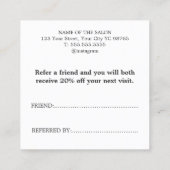 グリーンエレガントはっきりしたベージュホワイトサロン 紹介カード (裏面)