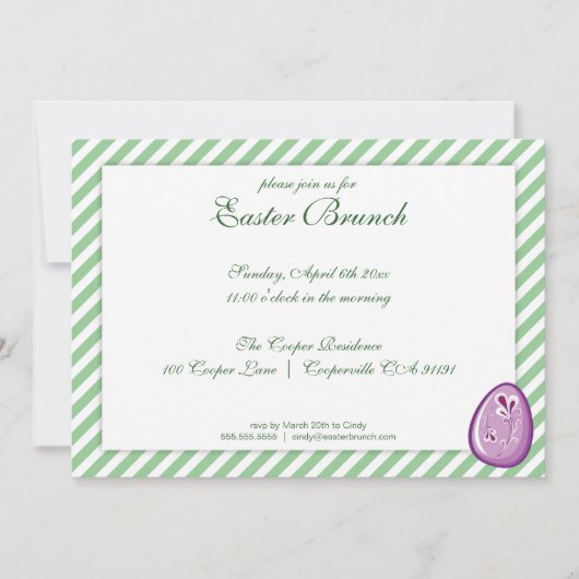 グリーンエレガントイースターブランチ招待状 招待状 (正面)