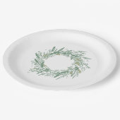 グリーンエレガントウィンターボタニカルリース紙プレート ペーパープレート (アングル)