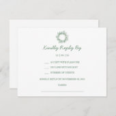 グリーンエレガントウィンターボタニカルリース結婚ズ 出欠カード (正面/裏面)