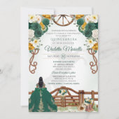 グリーンエレガントウェスタン素朴シャルロキンセアニェラ 招待状 (正面)