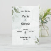 グリーンエレガントウェディング招待状 招待状 (スタンド正面)