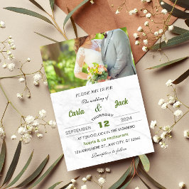 グリーンエレガントウェディング招待状 招待状