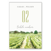 グリーンエレガントウォーターワイナリーヴィンヤード結婚ズ テーブルナンバー (裏面)