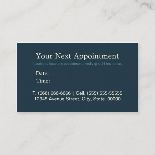 グリーンエレガントエメラルド大理石アーフェイクト金ゴールドグリッター 予約カード (裏面)