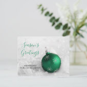 グリーンエレガントオーナメントフェスティバルカンパニーホリデー シーズンポストカード (スタンド正面)