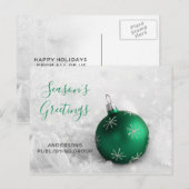 グリーンエレガントオーナメントフェスティバルカンパニーホリデー シーズンポストカード (正面/裏面)