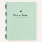 グリーンエレガントカップル空白のカクテルレシピ ノートブック (正面)