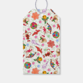 グリーンエレガントキッチュウォーターカラーディツィーホリデイ ギフトタグ