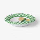 グリーンエレガントギンガム&バルーン1st誕生日 ペーパーボウル (傾斜あり)