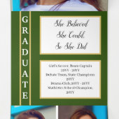 グリーンエレガントクラス8写真卒業 三つ折り案内状 (内部中)