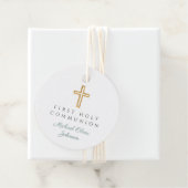 グリーンエレガントクロスボーイファーストコミュニオンラウンド フェイバータグ (インサイチュ)