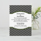 グリーンエレガントクローバーウェディング招待 招待状 (スタンド正面)