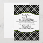 グリーンエレガントクローバーウェディング招待 招待状 (正面/裏面)