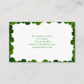 グリーンエレガントクローバーフレームセントパトリック 名刺 (裏面)