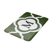 グリーンエレガントクローバーモノグラム バスマット (アングル)