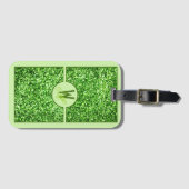 グリーンエレガントグリッターモノグラムの ラゲッジタグ (正面横)