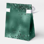 グリーンエレガントグリッター&フォイル結婚ズ フェイバーボックス (裏面サイド)