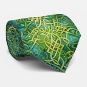 グリーンエレガントケルト結び目模様 ネクタイ (ロール)