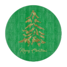 グリーンエレガントゴールデンツリーメリークリスマス