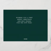 グリーンエレガントゴールドフォイルメリークリスマス 箔シーズンカード (裏面)