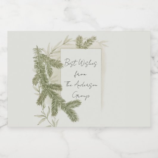 グリーンエレガントシダカスタムハンドスクリプト企業の スパークリングワインラベル (シングルラベル)