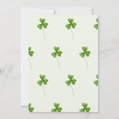 グリーンエレガントシャムロックブライダルシャワーブランチ 招待状 (裏面)