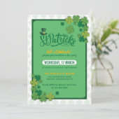 グリーンエレガントシャムロック聖パトリックの日パーティー 招待状 (スタンド正面)