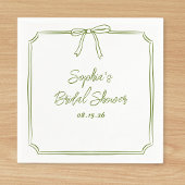 グリーンエレガントシンプルクラシックブライダルシャワー スタンダードカクテルナプキン