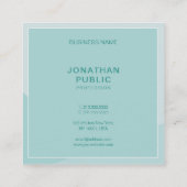 グリーンエレガントシンプルテンプレートプロフェッショナルモダン スクエア名刺 (裏面)