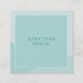 グリーンエレガントシンプルテンプレートプロフェッショナルモダン スクエア名刺 (正面)