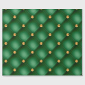 グリーンエレガントジュエリーきらきら光るスパークルシック ラッピングペーパー (フラット)