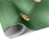 グリーンエレガントジュエリーきらきら光るスパークルシック ラッピングペーパー (ロールコーナー)