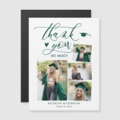 グリーンエレガントスクリプト4写真卒業ありがとう (正面/裏面)