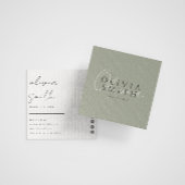 グリーンエレガントスタイリストボホモダンユニークトレンディー スクエア名刺