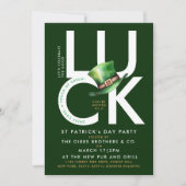 グリーンエレガントセントパトリック・レプレシャンハットパーティー 招待状 (正面)