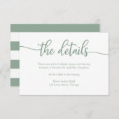 グリーンエレガントセージ書結婚の詳細 出欠カード (正面/裏面)