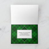 グリーンエレガントタータンチェックプレイドクリスマスファミリーフォト シーズンカード (内部)