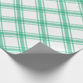 グリーンエレガントタータンチェックプレイドクリスマス ラッピングペーパー (角)