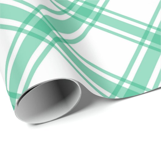 グリーンエレガントタータンチェックプレイドクリスマス ラッピングペーパー (ロールコーナー)