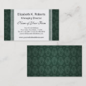 グリーンエレガントダマビクトリアンスクヴィンテージスタイル 名刺 (正面/裏面)