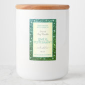 グリーンエレガントティール（緑がかった色）グリッター製品ラベル美しいと フードラベル (正面)