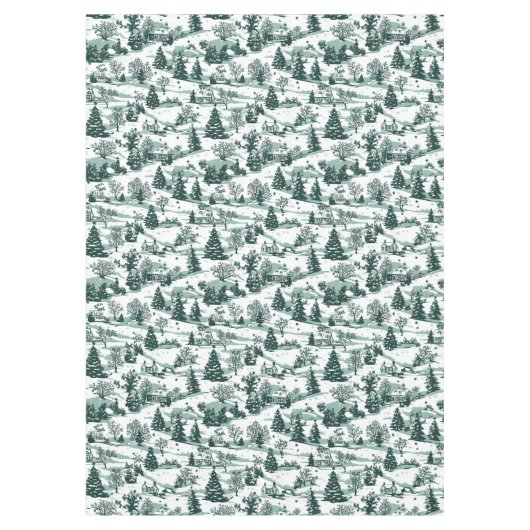 グリーンエレガントトイルカントリークリスマス テーブルクロス (正面)