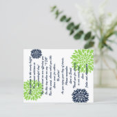 グリーンエレガントネイビーフローラバーストキャンディビュッフェカード ポストカード (スタンド正面)