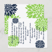 グリーンエレガントネイビーフローラバーストキャンディビュッフェカード ポストカード (正面/裏面)