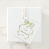 グリーンエレガントバプテスマメッセージカード フェイバータグ (インサイチュ)