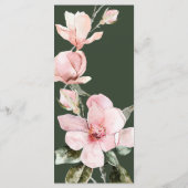 グリーンエレガントバラウォーターカラーマグノリア結婚ズ メニュー (裏面)