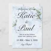 グリーンエレガントバラ結婚式招待状 招待状 (正面)